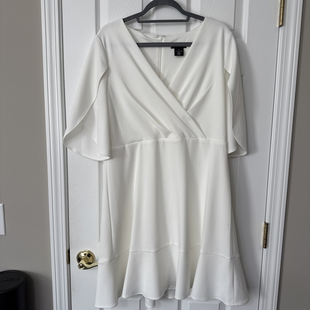 Flattering White V-Neck Wrap Dress
